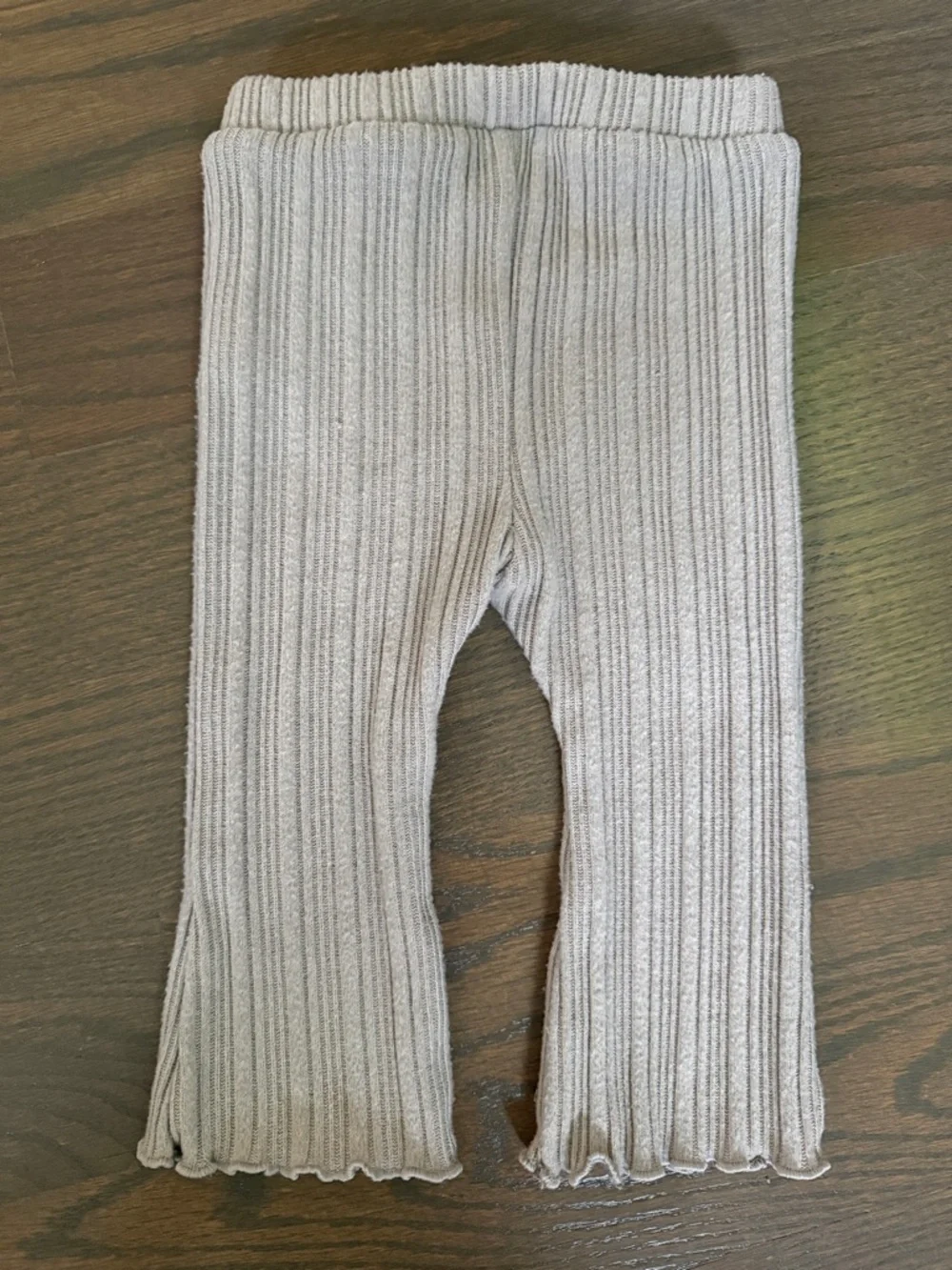 Old Navy Gray Ribbed Knit Top & Flare Pants Set | 6-12M
